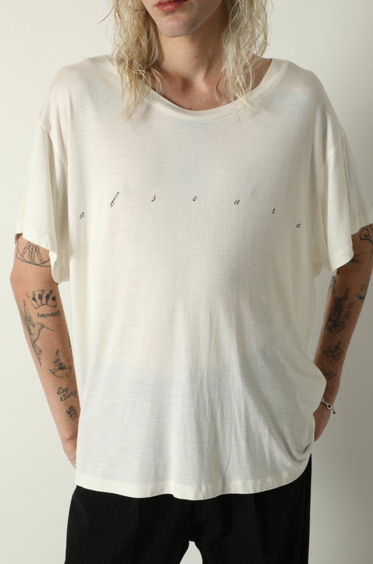 WHITE SCRIPT LOGO T-SHIRT