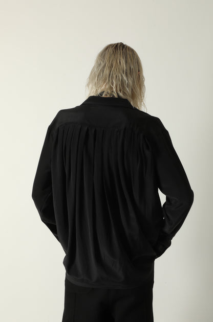 DEATH IN THE FAMILY PLEATED SILK SHIRT