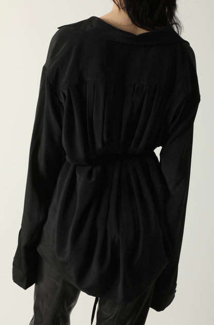 DEATH IN THE FAMILY PLEATED SILK SHIRT