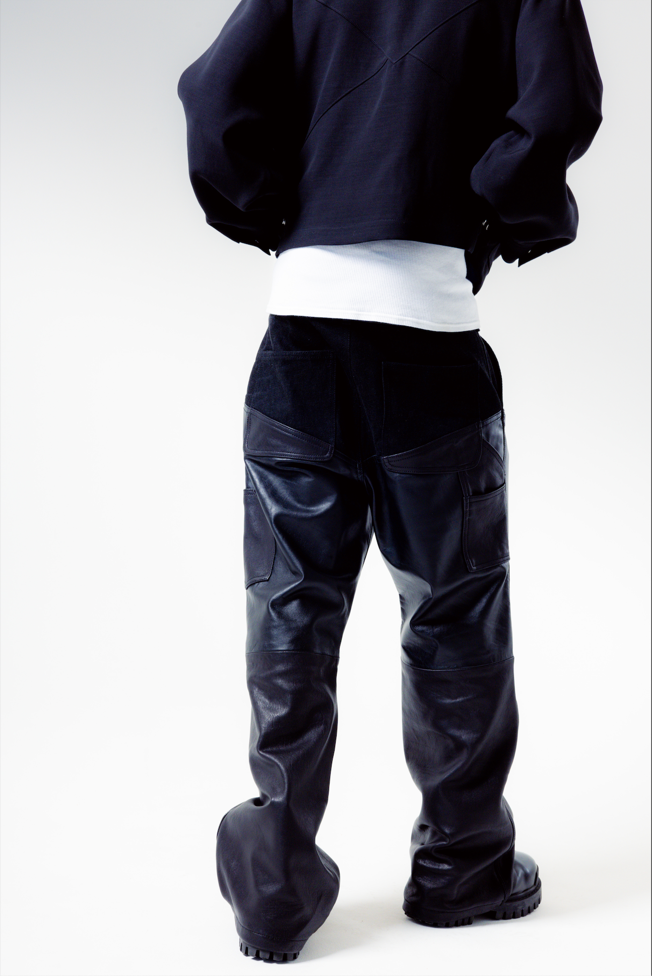 HYBRID DENIM LEATHER JEANS